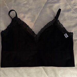 NWT PINK Black Lace Trim Bralette SZ Large